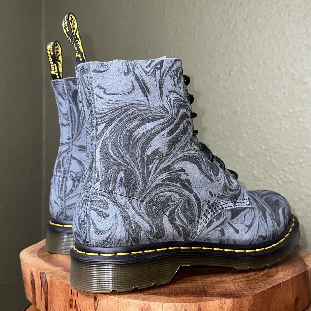 DR. MARTENS 1460 Pascal Marbled Suede Lace Up Boots - Picture 7 of 16